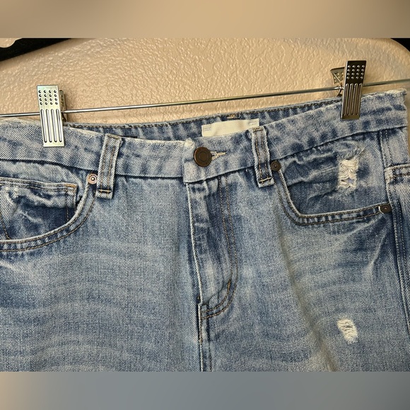 Habitual Girl High Rise Wide Leg Crop Distressed Denim Jeans Sz 16 - Picture 4 of 11